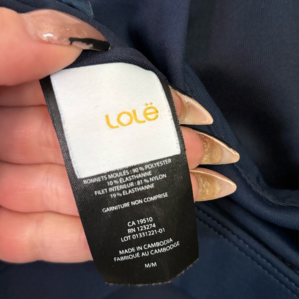 Lolë Navy Blue Sports Bra – Size Medium - Picture 4 of 7
